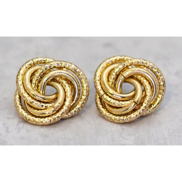 Vintage Stud Spiral Rings Twist Earrings, Abstract Earrings - CE1 - Picture 2 of 3